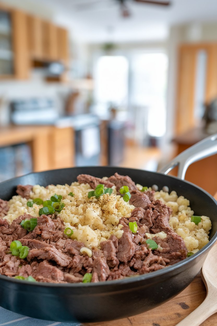Discover the hearty goodness of The Ultimate Beef and Cauliflower Rice Skillet Recipe, a deliciously satisfying meal that offers a high protein punch while keeping carbs and calories low. This dish features flavorful ground beef cooked with cauliflower rice, making it a perfect option for those looking to enjoy a filling yet nutritious dinner without the guilt.