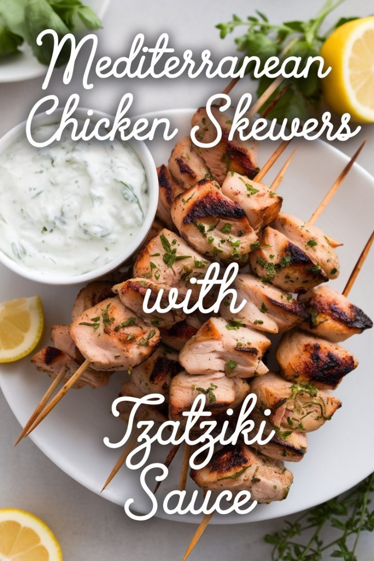 Savor the simplicity of these skewers as they showcase fresh ingredients and bold flavors that elevate your dining experience. Mediterranean Chicken Skewers with Tzatziki Sauce give you a delicious way to enjoy healthy eating while indulging in the vibrant tastes of the Mediterranean.