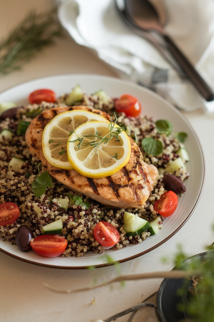 Transform your meal prep routine with Lemon Herb Grilled Chicken with Quinoa Salad, a dish that perfectly balances flavor and nutrition. Packed with high-quality protein from tender grilled chicken, this recipe is an ideal choice for anyone looking to stay lean while enjoying delicious, satisfying meals.