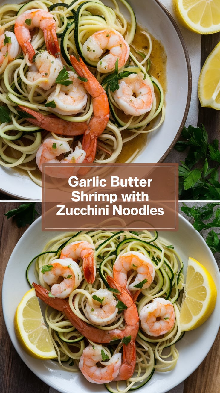 Whip up this quick and easy meal in just 30 minutes, making it an ideal option for busy weeknights. Packed with protein and loaded with vitamins, Garlic Butter Shrimp with Zucchini Noodles is a delicious way to fuel your body while maintaining a keto-friendly lifestyle.