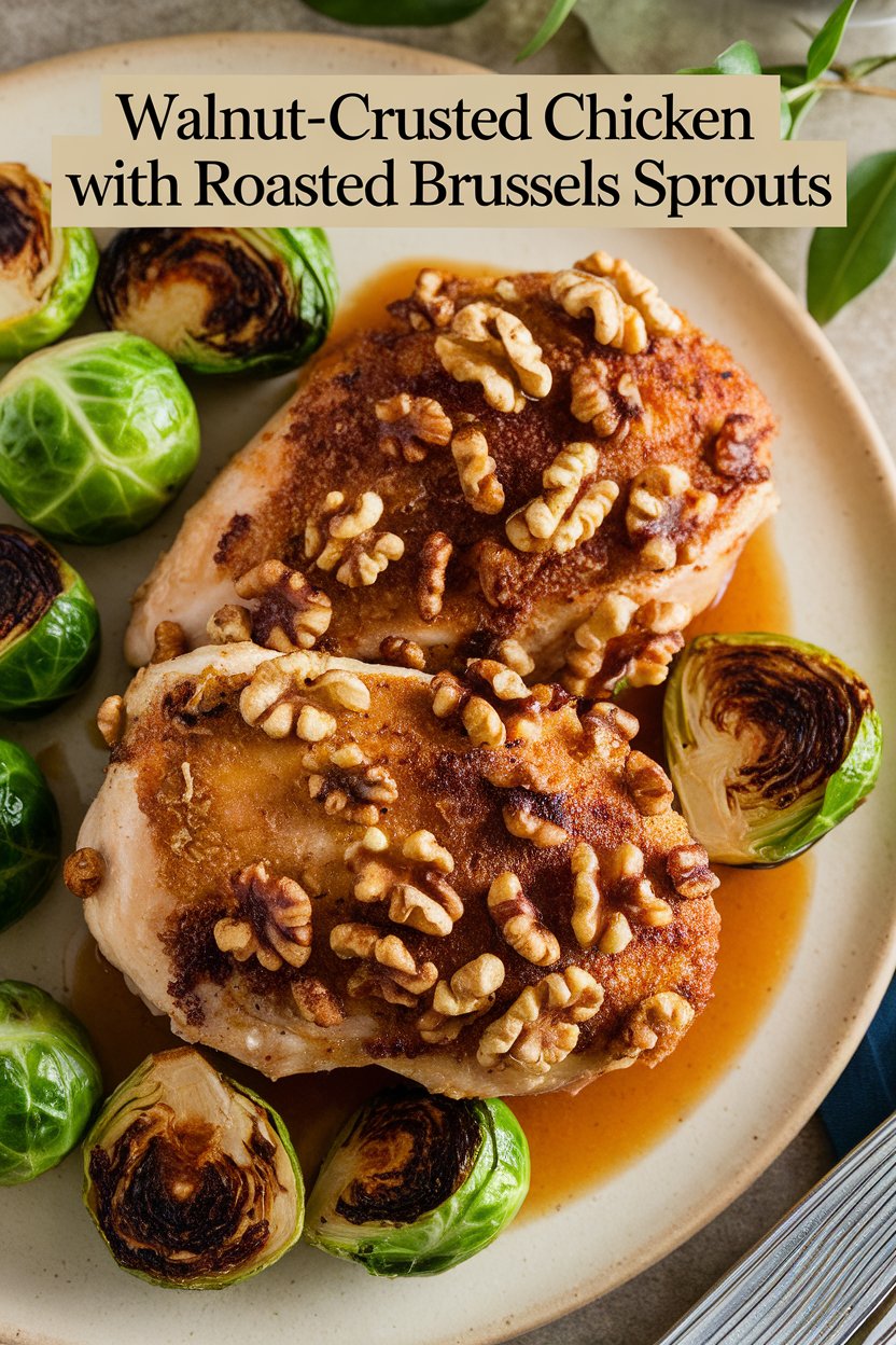 Experience the health benefits of pairing the chicken with roasted Brussels sprouts, which are low in calories and packed with fiber. Together, they create a colorful and nutrient-rich plate that's not only visually appealing but also incredibly nourishing.
