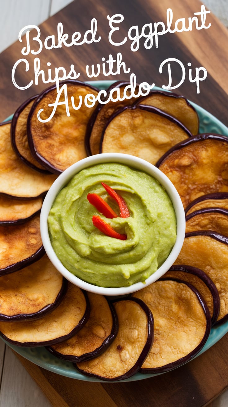 Treat yourself to a fresh and flavorful snack with our Baked Eggplant Chips with Avocado Dip. Bursting with taste and nutrients, this easy-to-make recipe is low in calories and high in satisfaction, offering a guilt-free way to enjoy a crispy delight!