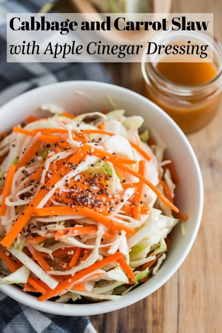Transform your salad game with this healthy recipe that showcases how delightful low-calorie, low-carb eating can be. Cabbage and carrot slaw with apple cider vinegar dressing will quickly become a go-to favorite, offering a deliciously fresh way to enjoy wholesome ingredients.