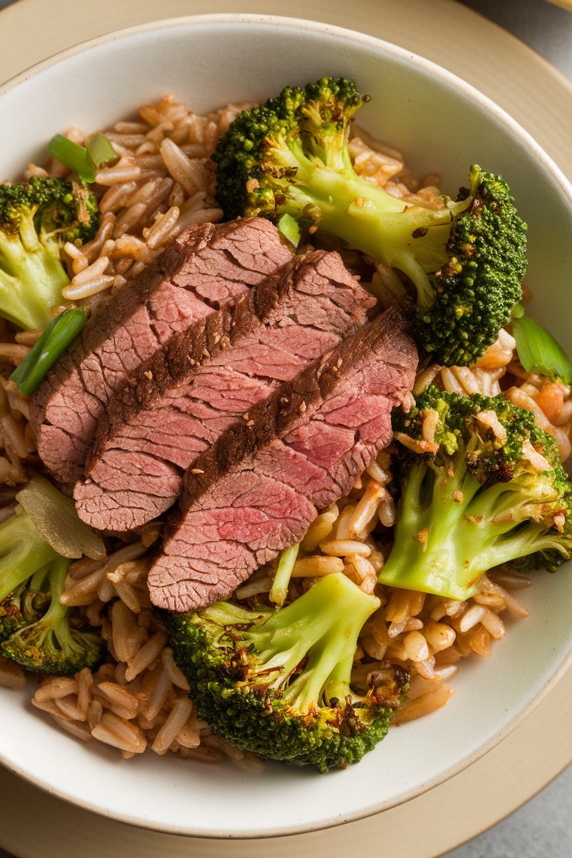 Savor the quick cooking method that locks in flavor and nutrients, making this stir-fry both tasty and nutritious. Each serving provides a hearty dose of protein to support muscle health, while the brown rice offers healthy fiber that aids digestion without overwhelming your calorie count.