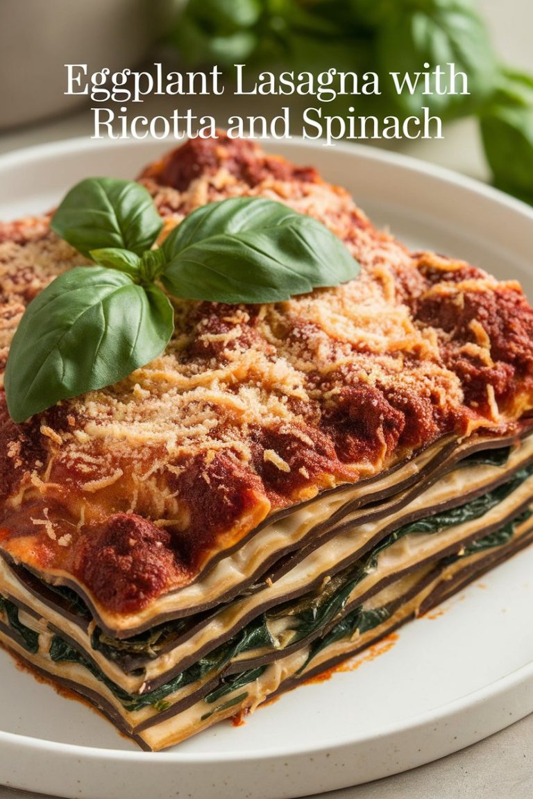 Transform your mealtime with this healthy recipe that showcases how enjoyable low-calorie, low-carb eating can be. Eggplant lasagna with ricotta and spinach is sure to become a go-to favorite in your kitchen, offering a delicious and creative way to enjoy vegetables in a comforting dish.