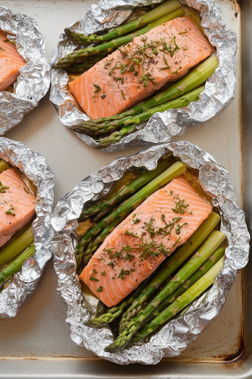 Experience the delicious combination of tender salmon fillets seasoned to perfection, paired with fresh asparagus for added crunch and vibrant color. Each bite provides a wealth of nutrients, making this dish a powerhouse of flavor and health benefits that supports a balanced diet.