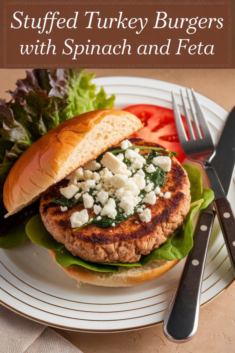 Indulge in the deliciousness of stuffed turkey burgers featuring spinach and feta, crafted to deliver high protein while remaining low in carbs and calories. These tasty burgers are not only packed with lean protein but also incorporate the nutrient-rich goodness of spinach and the creamy flavor of feta, creating a satisfying meal that aligns with your health goals. Perfect for grilling or stovetop cooking, these flavorful patties offer a delightful twist on traditional burgers, making them a must-try for anyone seeking a nutritious and enjoyable dining experience.