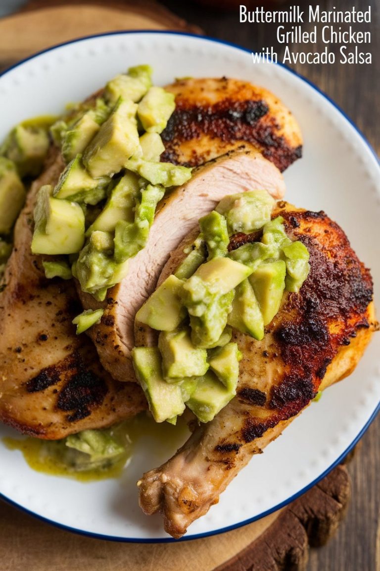 Transform your dinner routine with Buttermilk Marinated Grilled Chicken and Avocado Salsa, a delightful combination that's as nutritious as it is delicious. Each bite delivers a protein punch while keeping calories in check, ensuring you feel satisfied and energized with every meal.