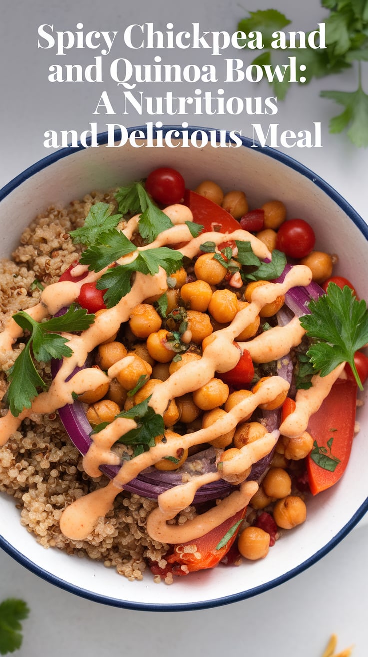 Elevate your meal prep game with our Spicy Chickpea and Quinoa Bowl. Bursting with colors and flavors, it’s not just a feast for the eyes; it’s also a balanced dish that offers a guilt-free way to fuel your body and soul.