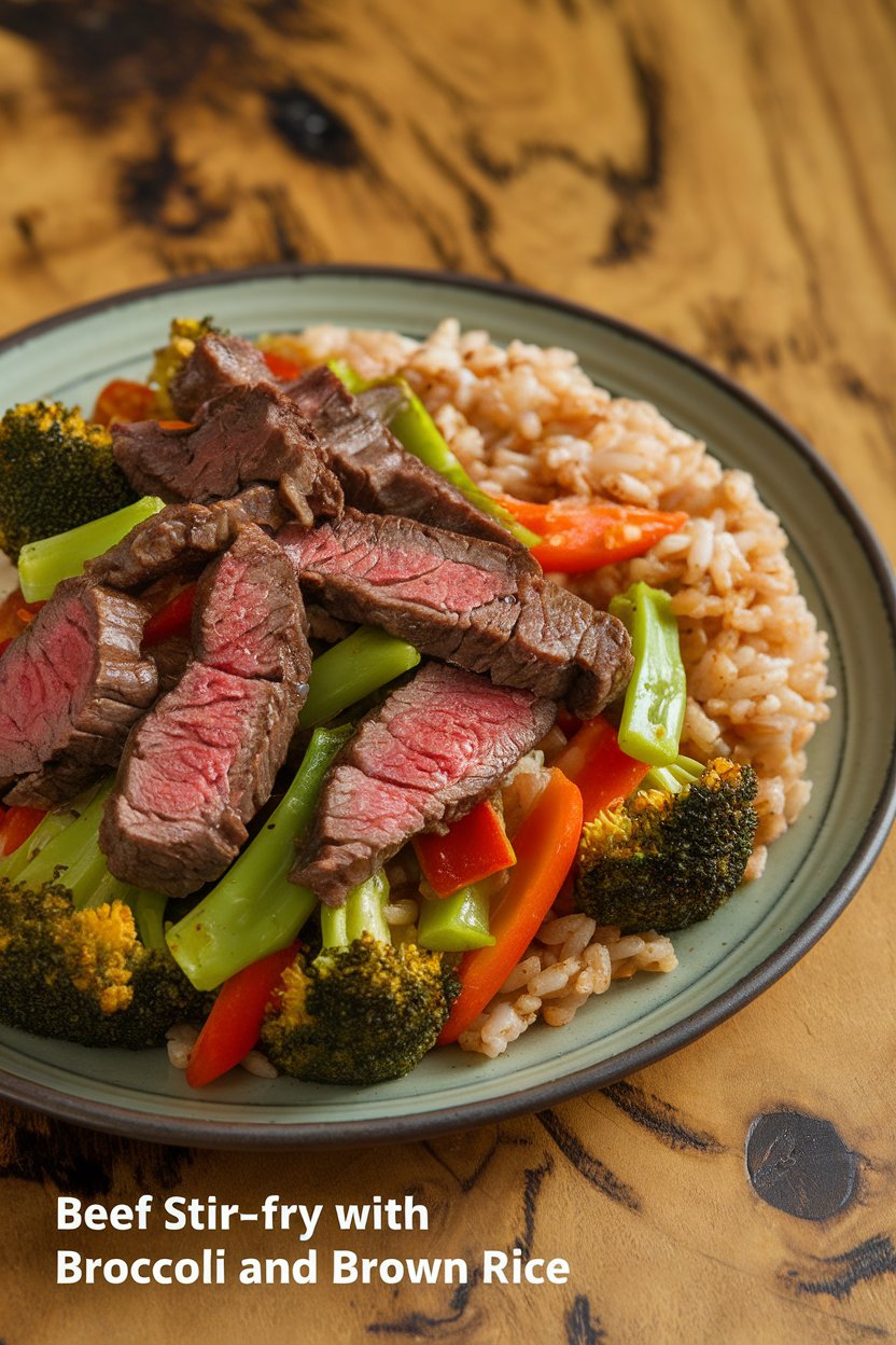 Dive into the deliciousness of beef stir-fry with broccoli and brown rice, a nourishing dish that boasts high protein while keeping carbs and calories low. This vibrant meal combines tender beef strips with fresh broccoli, creating a satisfying and balanced option for those looking to fuel their bodies with wholesome ingredients.