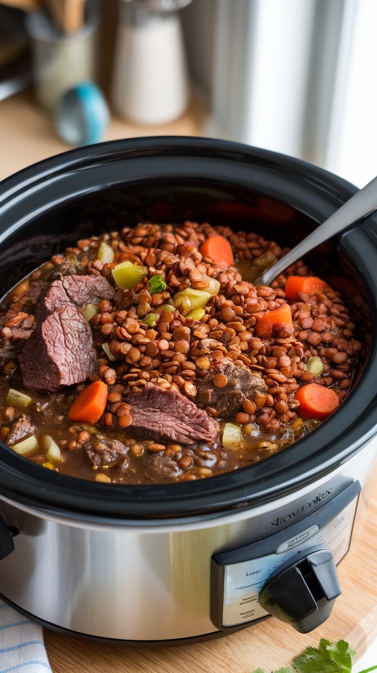 Dive into a bowl of comfort with The Ultimate Slow Cooker Beef and Lentil Stew, where tender beef meets hearty lentils in a flavorful simmer. This protein-packed dish is designed to be low in carbs and calories, making it a perfect option for satisfying your cravings without the guilt.