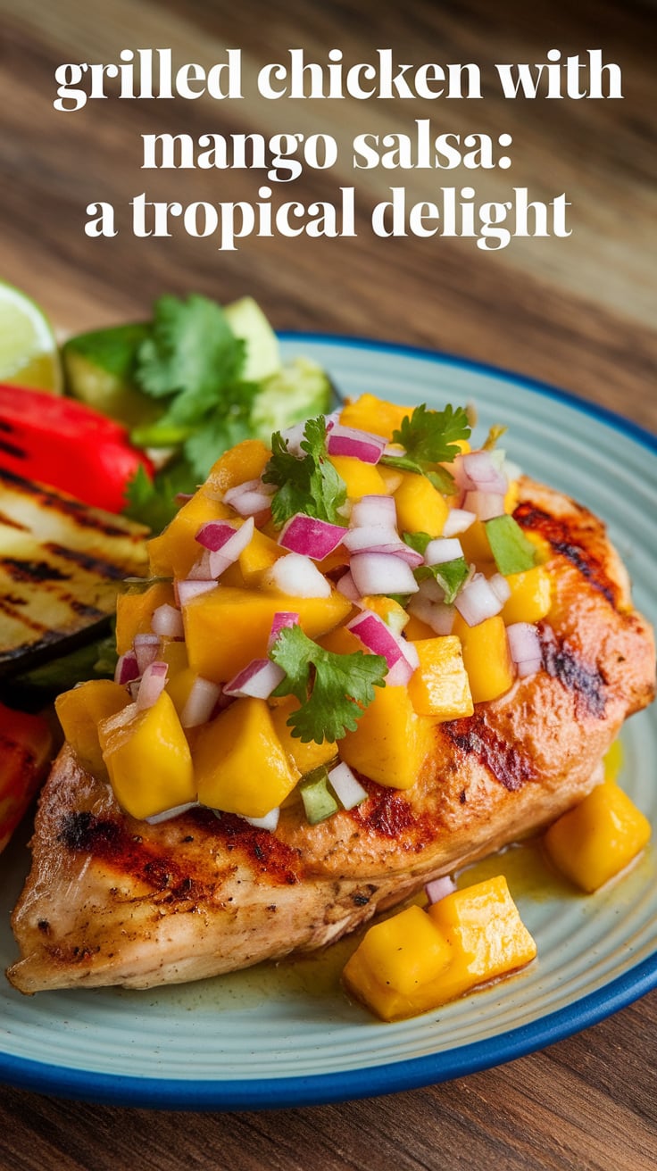 Indulge in a satisfying meal that feels like a vacation on your plate. Our Grilled Chicken with Mango Salsa not only delivers on taste but also keeps your health in check, offering a nutritious, guilt-free dining experience perfect for any day of the week.