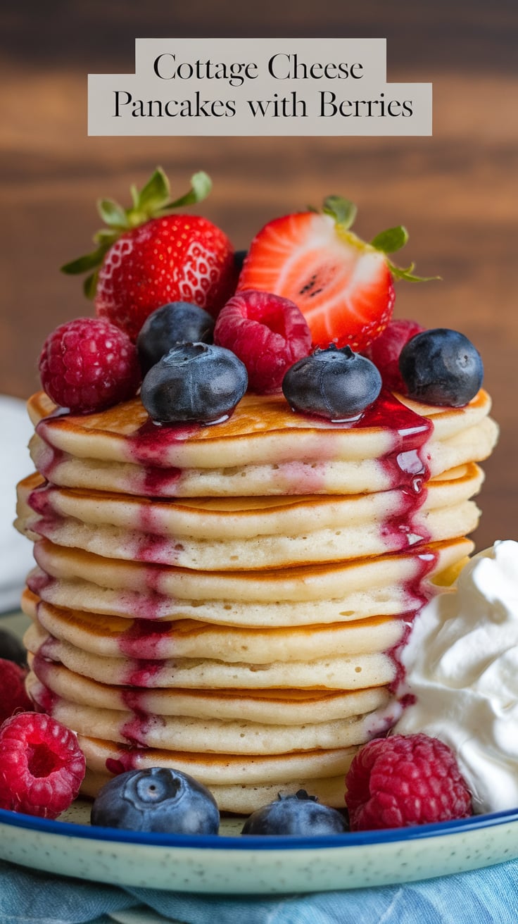 Treat yourself to Cottage Cheese Pancakes with Berries, a delightful fusion of taste and nutrition. Each pancake is a powerhouse of protein and low in calories, making them an ideal choice for anyone wanting to enjoy breakfast without compromising on health. Learn how to create these mouthwatering pancakes that will keep you full and happy!