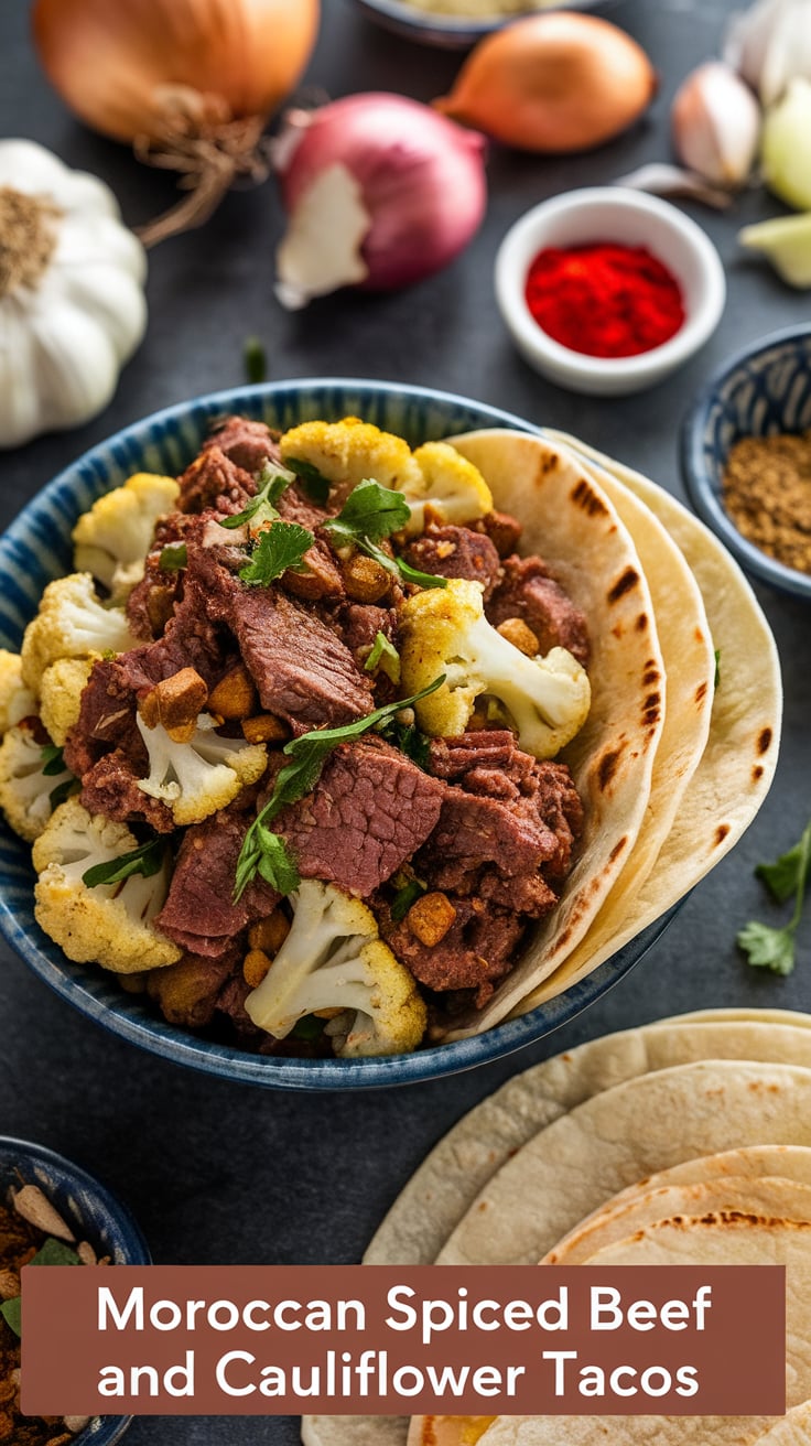 Savor the unique fusion of Moroccan spices in these Beef and Cauliflower Tacos, designed to tantalize your taste buds while being kind to your waistline. Enjoy a satisfying meal that lets you explore new flavors without compromising on your nutritional needs.