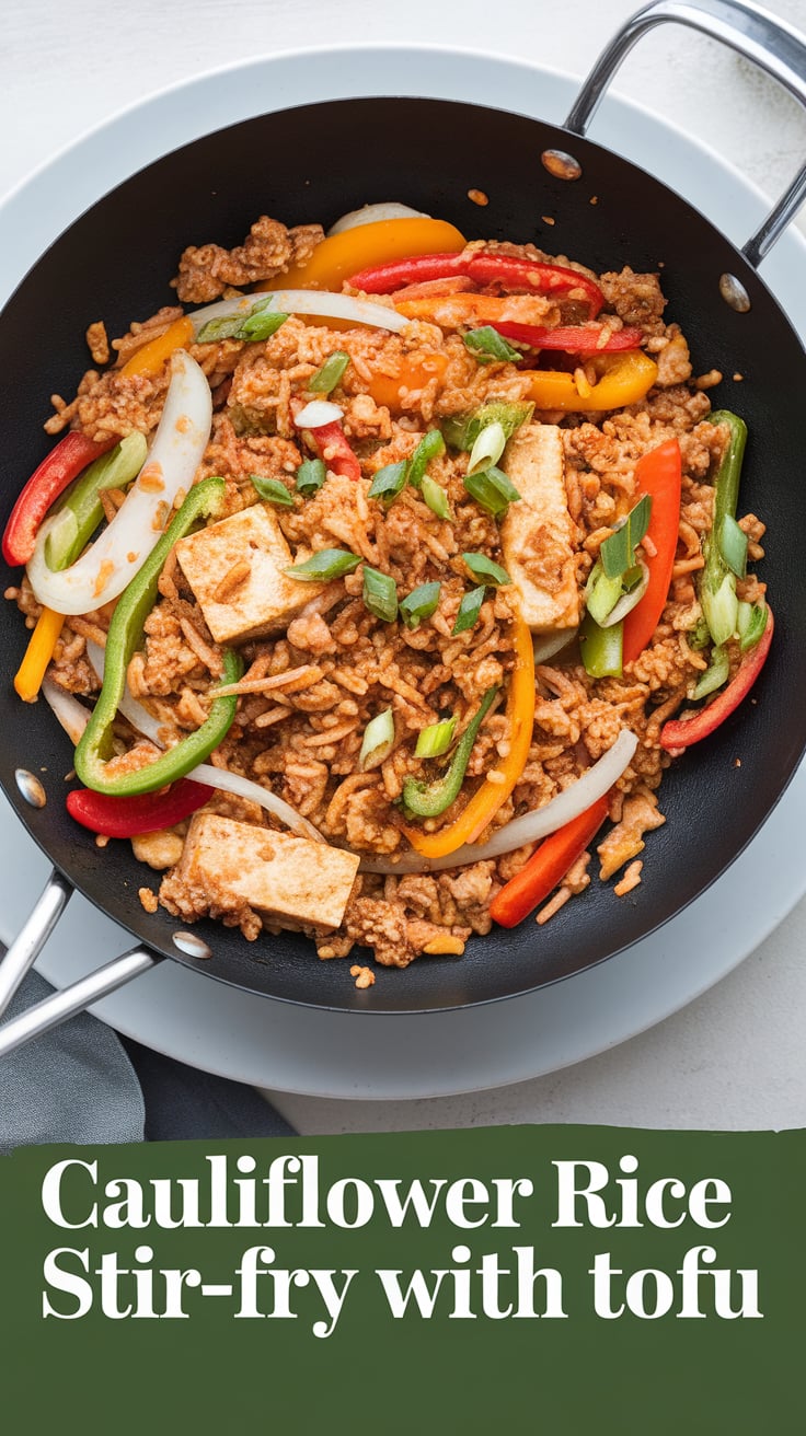 Embrace the goodness of cauliflower as it absorbs bold flavors, creating a satisfying base for your stir-fry. With a medley of crunchy veggies and protein-packed tofu, this recipe delivers a wholesome balance of nutrients while supporting your wellness goals.