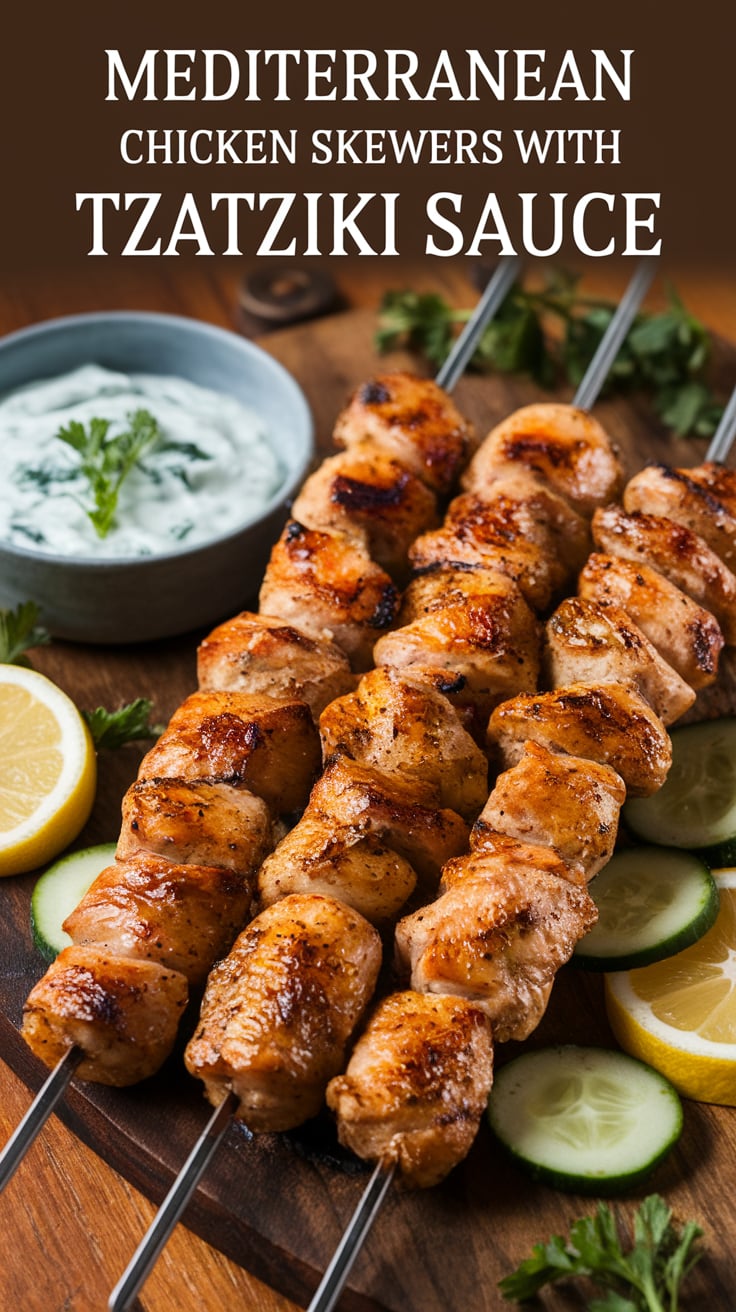 Get ready to savor the vibrant Mediterranean flavors in our Chicken Skewers with Tzatziki Sauce. These juicy, grilled chicken pieces are marinated in a zesty blend of herbs, creating a high-protein delight that's perfect for any health-conscious meal.