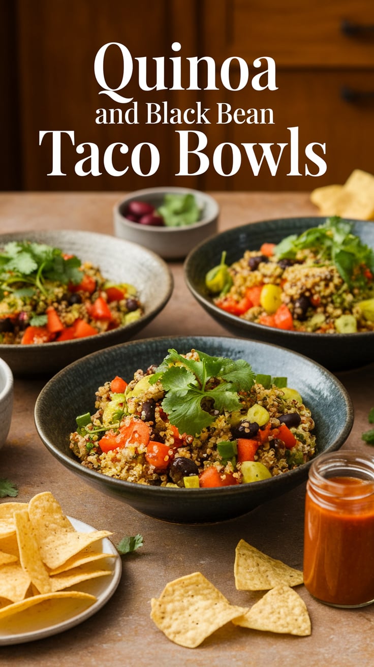 Perfect for a quick weeknight dinner or meal prep for the week ahead, Quinoa and Black Bean Taco Bowls are as nutritious as they are convenient. With their robust flavors and satisfying textures, these bowls invite you to savor the goodness of plant-based eating without compromising on taste or satisfaction.