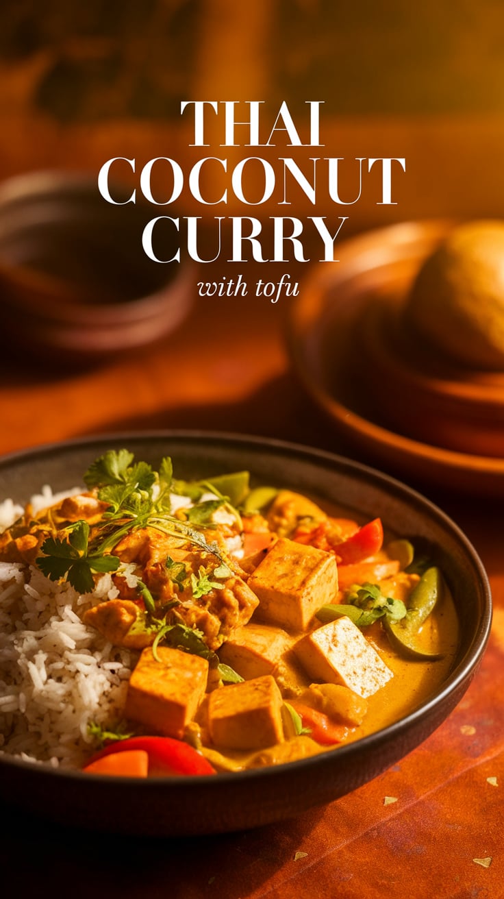 Delight in the ease of preparing this one-pot wonder, perfect for quick weeknight dinners or meal prep for the week ahead. With its enticing aroma and delightful taste, Thai Coconut Curry with Tofu is a dish that brings comfort and joy, satisfying your cravings without compromising your health.