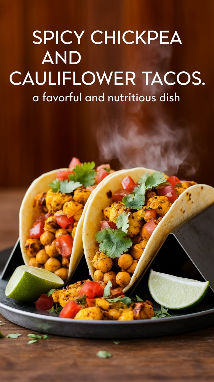 Transform your taco night with this nutritious, low-calorie recipe featuring protein-packed chickpeas and roasted cauliflower. These spicy delights guarantee flavor without compromising your health goals.