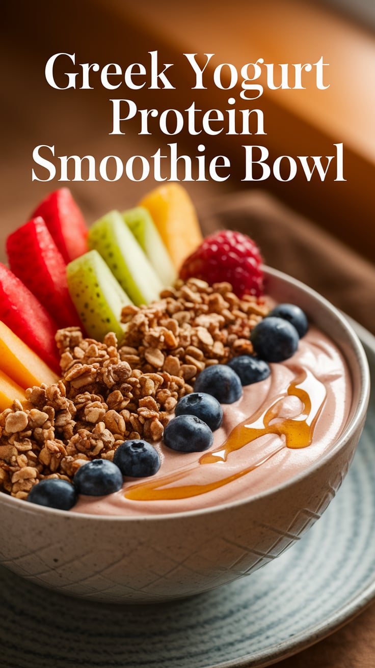 Start your day on a refreshing note with a Greek Yogurt Protein Smoothie Bowl that’s both delicious and nutritious. Bursting with protein and low in carbs, this energizing breakfast is perfect for fueling your morning while keeping calories in check.