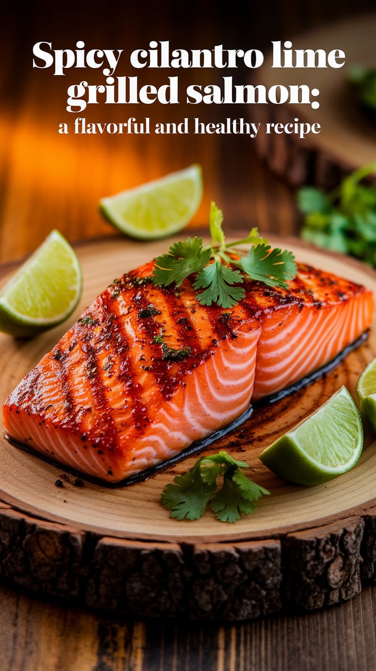 Elevate your seafood game with this vibrant Spicy Cilantro Lime Grilled Salmon. Bursting with fresh ingredients and bold flavors, this recipe not only delights your palate but also promotes health—making it a must-try for any health-conscious foodie.