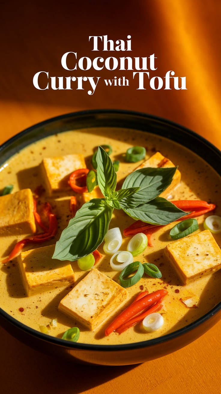 Explore the versatility of this Thai Coconut Curry by customizing it with your favorite vegetables, from crunchy bell peppers to nutrient-packed spinach. This recipe invites you to get creative in the kitchen while ensuring that you enjoy a nourishing, plant-based meal full of vibrant flavors.