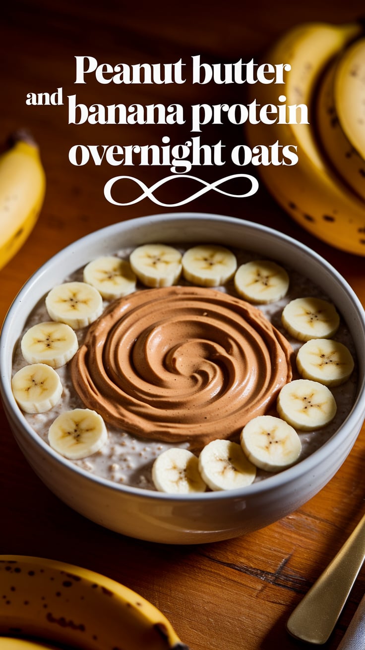 Discover the joy of a quick and healthy breakfast with Peanut Butter and Banana Protein Overnight Oats. Each jar is filled with protein goodness, low in carbs, and bursting with flavor, making it an ideal choice for busy mornings or a post-workout treat.