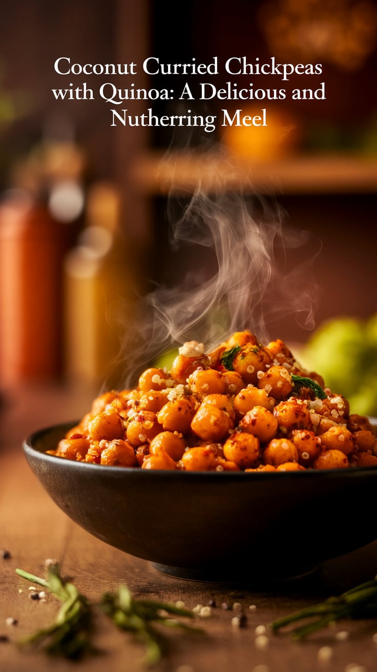Savor the goodness of a balanced meal with Coconut Curried Chickpeas and Quinoa, where creamy coconut meets hearty chickpeas. Low in carbs and high in protein, this dish makes healthy eating flavorful and fulfilling without the guilt.