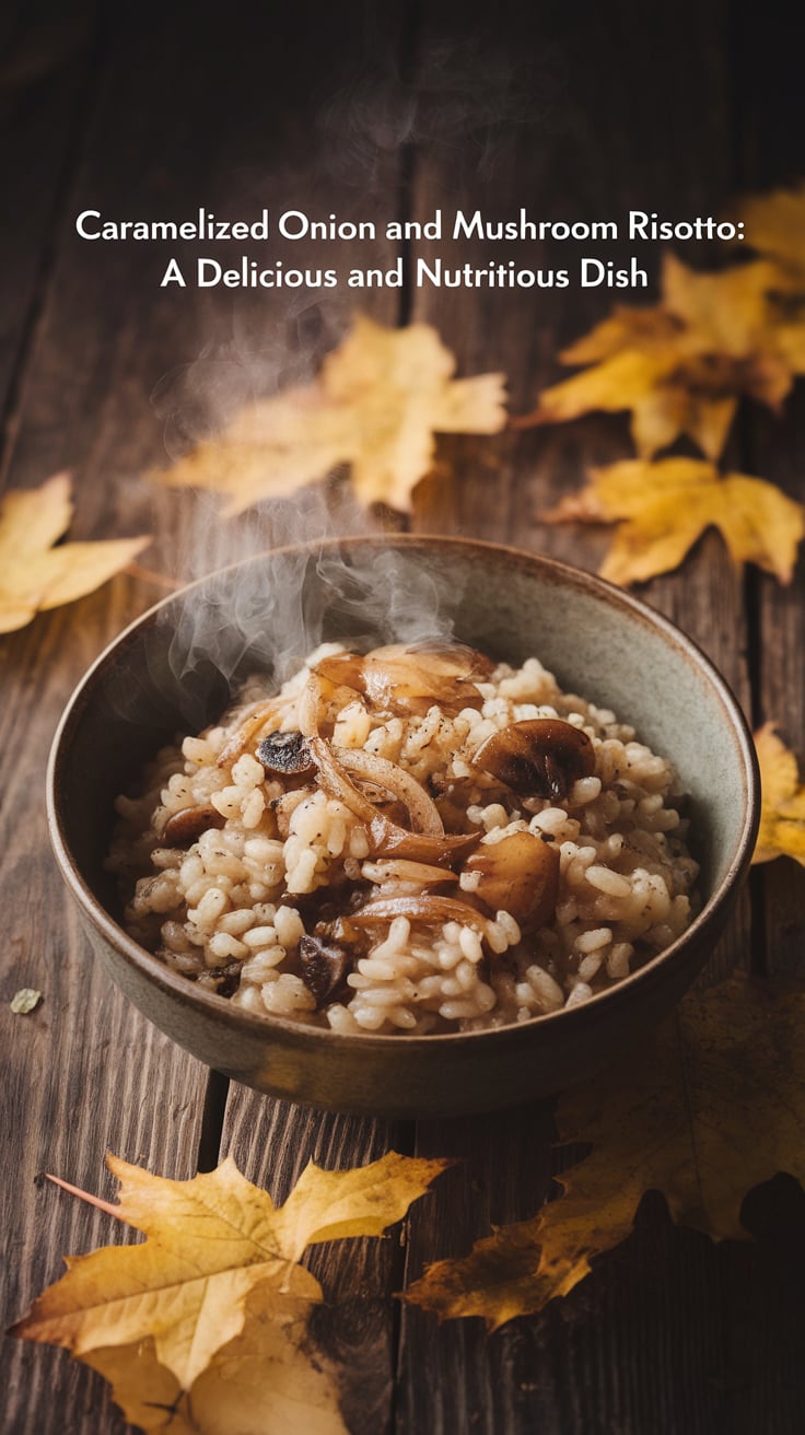Serve this delectable risotto as a main course or a hearty side dish, celebrating the flavors of seasonal produce in every bite. With its rich aroma and satisfying texture, Caramelized Onion and Mushroom Risotto is not just a meal; it's an experience that invites you to savor the joys of wholesome, vegan cooking.
