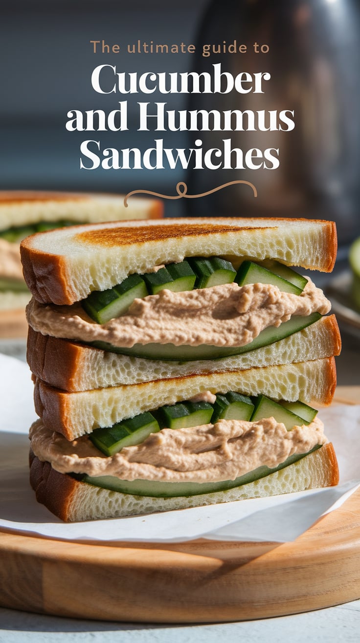 Elevate your lunch routine with crisp, crunchy Cucumber and Hummus Sandwiches! Packed with wholesome ingredients, they are a nutrient-rich choice that satisfies your cravings without the extra calories.