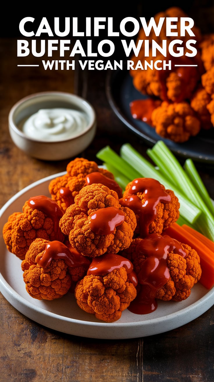 Explore the incredible pairing of these spicy wings with a creamy vegan ranch dip that enhances the flavors without compromising your dietary goals. Made with wholesome ingredients, this ranch dressing perfectly complements the heat of the wings, providing a refreshing balance that makes every bite a delight.