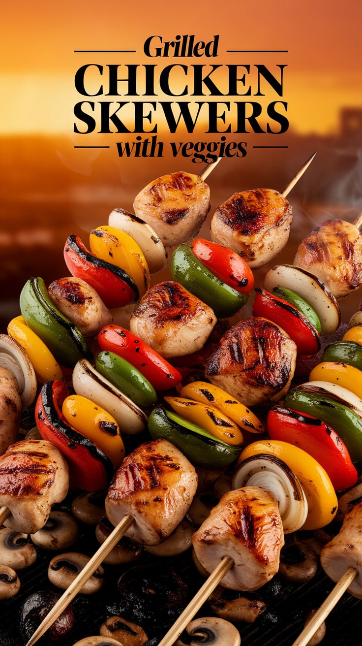 Looking for a quick and healthy meal? These Grilled Chicken Skewers with Veggies are the ultimate solution—easy to prepare and bursting with flavor while keeping calories in check. Perfect for a weeknight dinner or backyard barbecue!