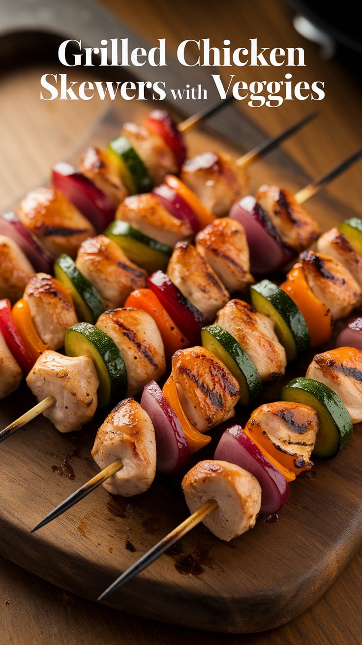 Fire up the grill for a tasty and nutritious meal! These Grilled Chicken Skewers with Veggies are not only low in calories but also packed with protein and colorful vegetables, making them a perfect option for a healthy dinner.