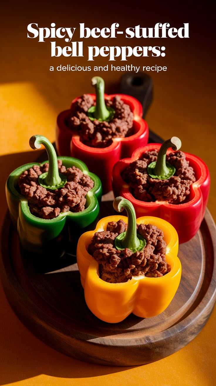 Imagine the perfect balance of spicy, savory beef nestled inside crisp bell peppers. Each bite bursts with freshness and zest, making every meal feel like a celebration of flavor without compromising your healthy eating goals.