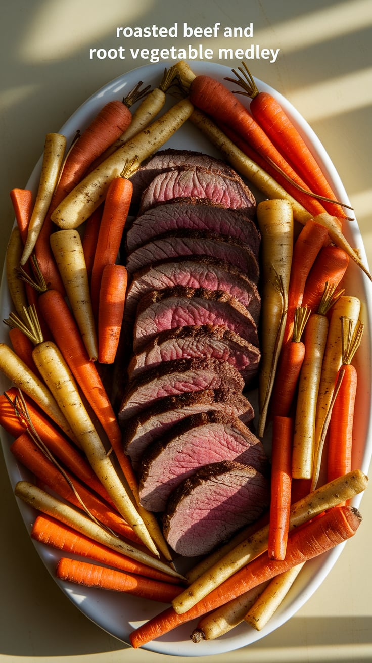 Experience the wholesome goodness of a Roasted Beef and Root Vegetable Medley, where succulent beef meets a colorful array of root vegetables roasted to perfection. This dish offers a hearty serving of protein while remaining low in carbs and calories, making it a satisfying choice for a nourishing meal that warms the soul.