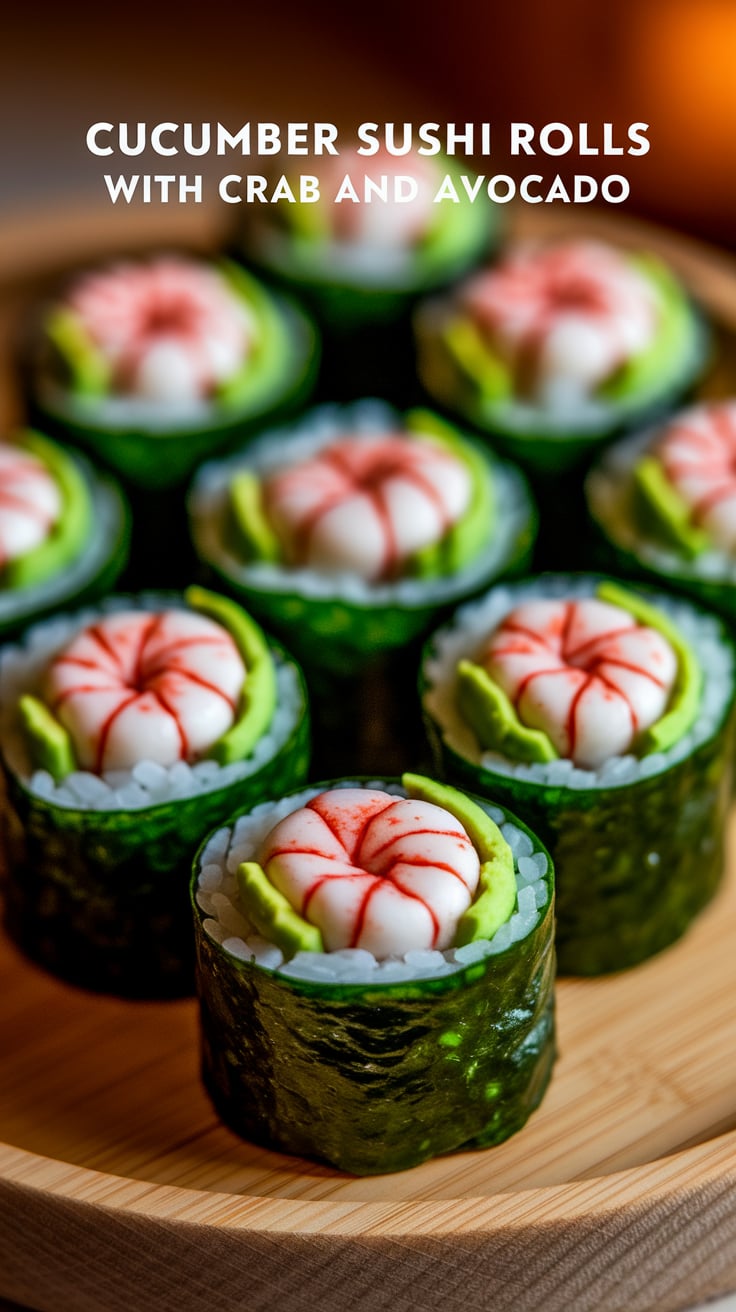 Delight in the crispness of cucumber as a healthy alternative to traditional sushi rice. Each roll is packed with protein and healthy fats, making it a fulfilling option that won’t weigh you down.
