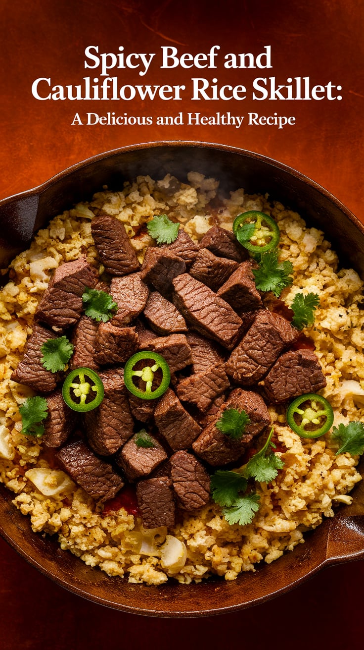 Spice up your dinner routine with a vibrant and flavorful skillet dish featuring spicy beef and cauliflower rice. This quick recipe is a high-protein option that checks all the boxes for low carbs and calories, allowing you to indulge without guilt.