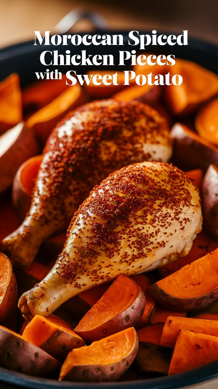 Delve into a symphony of spices that awakens your palate and transforms ordinary chicken into a culinary adventure. The warmth of Moroccan spices enhances each bite, while the sweet potatoes add a hearty texture and essential nutrients, making this a well-rounded dish.