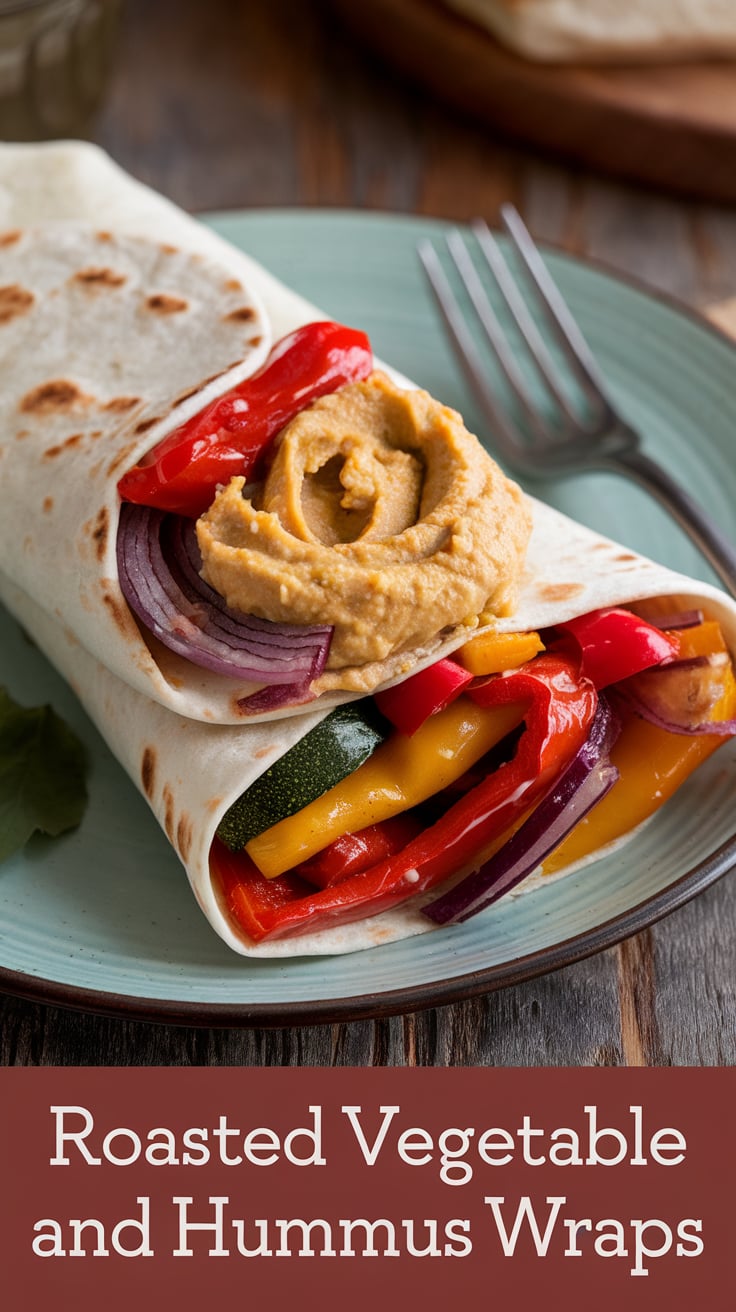 Enjoy the goodness of Roasted Vegetable and Hummus Wraps, a vibrant and hearty meal that’s incredibly easy to make. This vegan recipe is low in calories and bursting with fresh ingredients, making it a healthy and satisfying choice for any time of day.