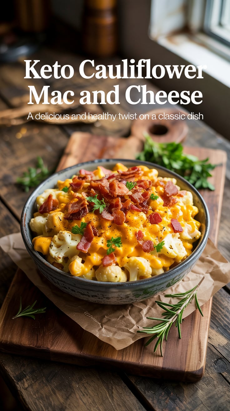Satisfy your cravings for creamy pasta with Keto Cauliflower Mac and Cheese. This healthy alternative substitutes traditional pasta with cauliflower, creating a dish that’s rich in flavor and perfect for those aiming to maintain a low-carb lifestyle.