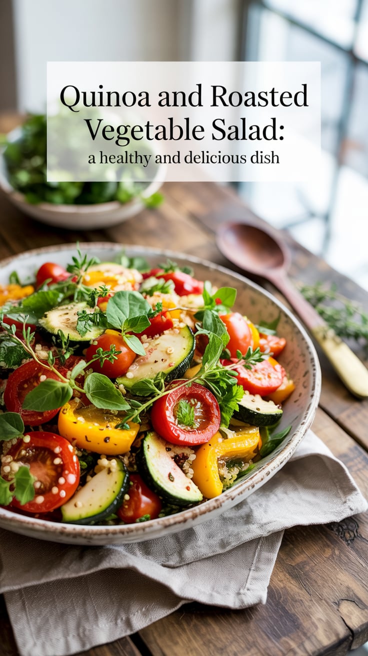 Elevate your lunch game with a salad that’s not just filling but also light on calories. With protein-rich quinoa and a rainbow of seasonal vegetables, this dish is perfect for anyone wanting to maintain a balanced diet without compromising on deliciousness.