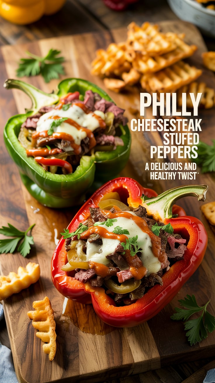 Savor the comforting taste of cheesesteak while keeping your nutrition goals in mind. Philly Cheesesteak Stuffed Peppers provide a flavorful alternative that’s high in protein and low in carbs, making it an excellent choice for those seeking a lighter, healthier meal.