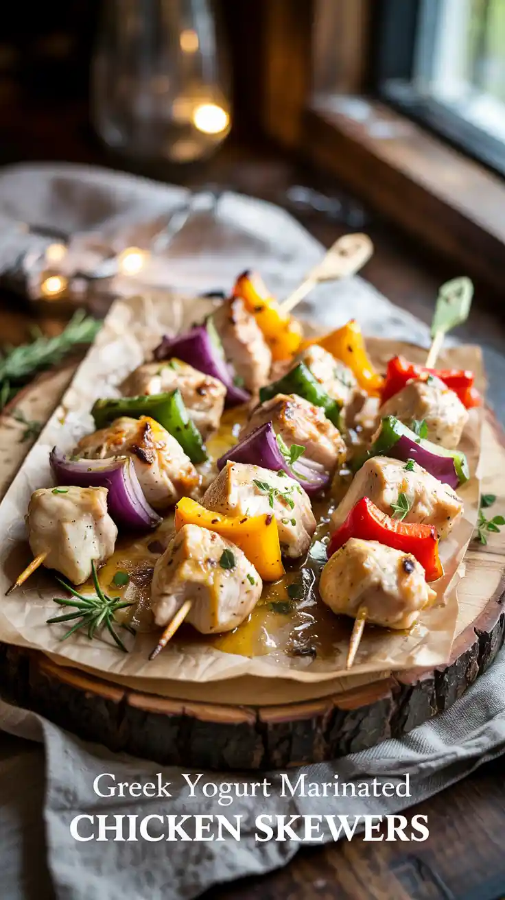 Enjoy the perfect balance of flavor and nutrition with these Greek yogurt chicken skewers—ideal for grilling season and a smart addition to any healthy menu.