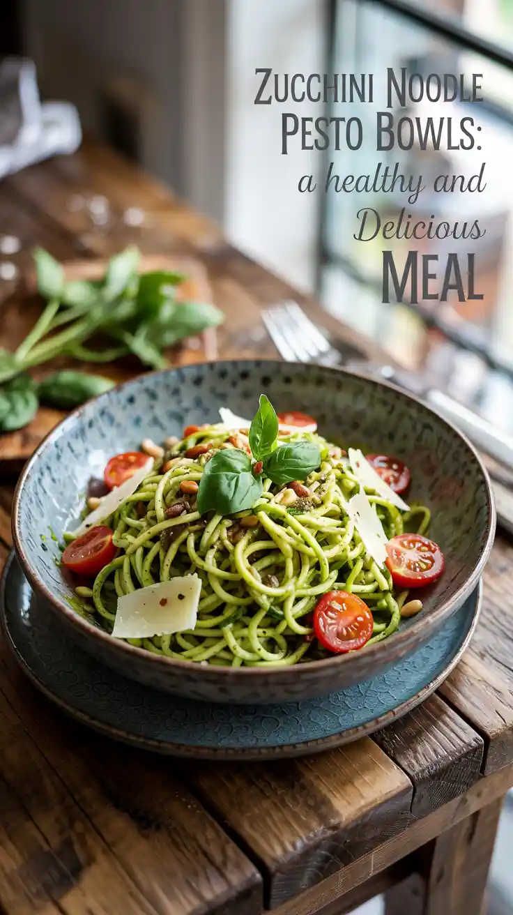Dive into a bowl of vibrant zucchini noodles tossed in fresh pesto—a flavorful, nutrient-packed meal that keeps calories in check.