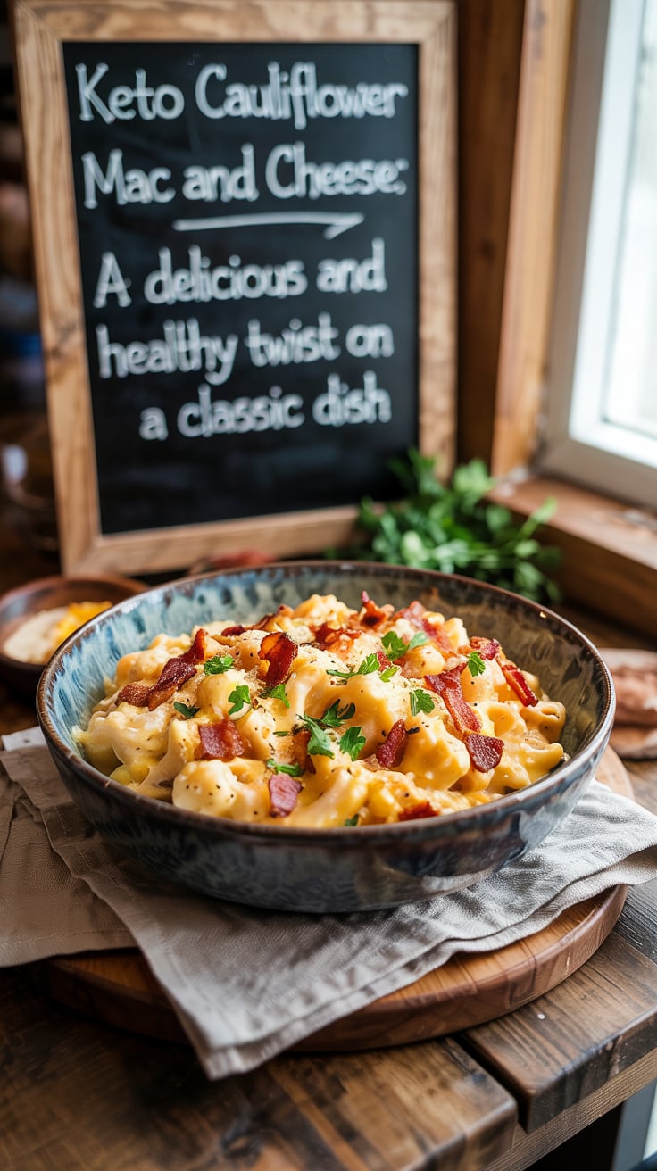 Indulge in the comforting flavors of mac and cheese with a keto twist—Keto Cauliflower Mac and Cheese offers all the creaminess without the carbs. This delicious recipe is a guilt-free way to enjoy a beloved classic while keeping your calorie count low.