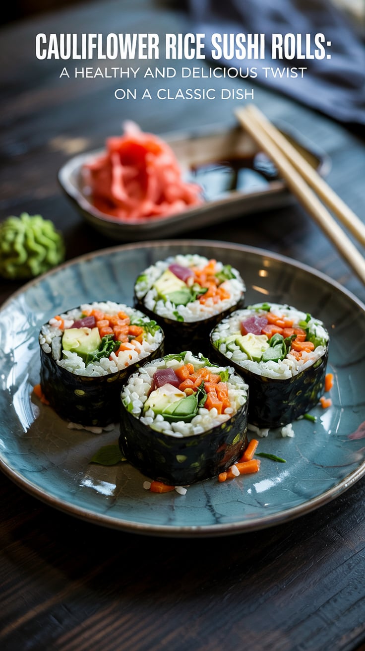 Experience a fresh take on sushi with cauliflower rice sushi rolls that bring a nutritious spin to a beloved classic. This low-calorie option lets you indulge without the guilt while enjoying all the flavors you crave.