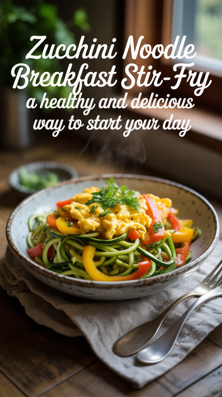 Transform your breakfast game with Zucchini Noodle Breakfast Stir-Fry! Experience the crunch of zucchini noodles paired with protein-rich ingredients, making this dish a perfect fit for your keto lifestyle. With its low-calorie count, you can enjoy a filling meal that keeps cravings at bay while tantalizing your taste buds.