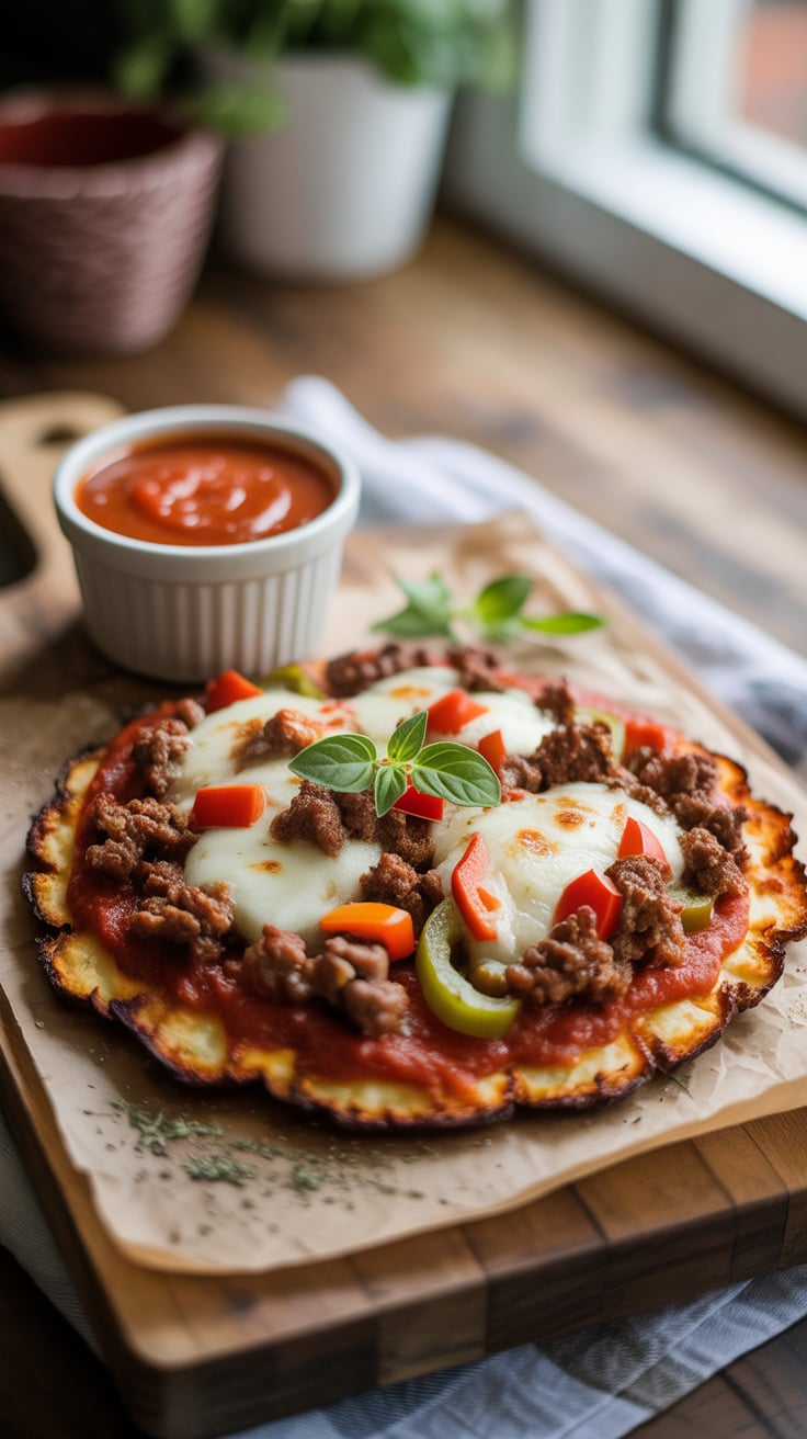 Reimagine your pizza night with a healthy twist by diving into a delicious Low-Carb Meatza. This innovative dish features a flavorful ground meat crust, topped with your favorite cheeses and fresh toppings, making it the perfect option for those on a keto diet.