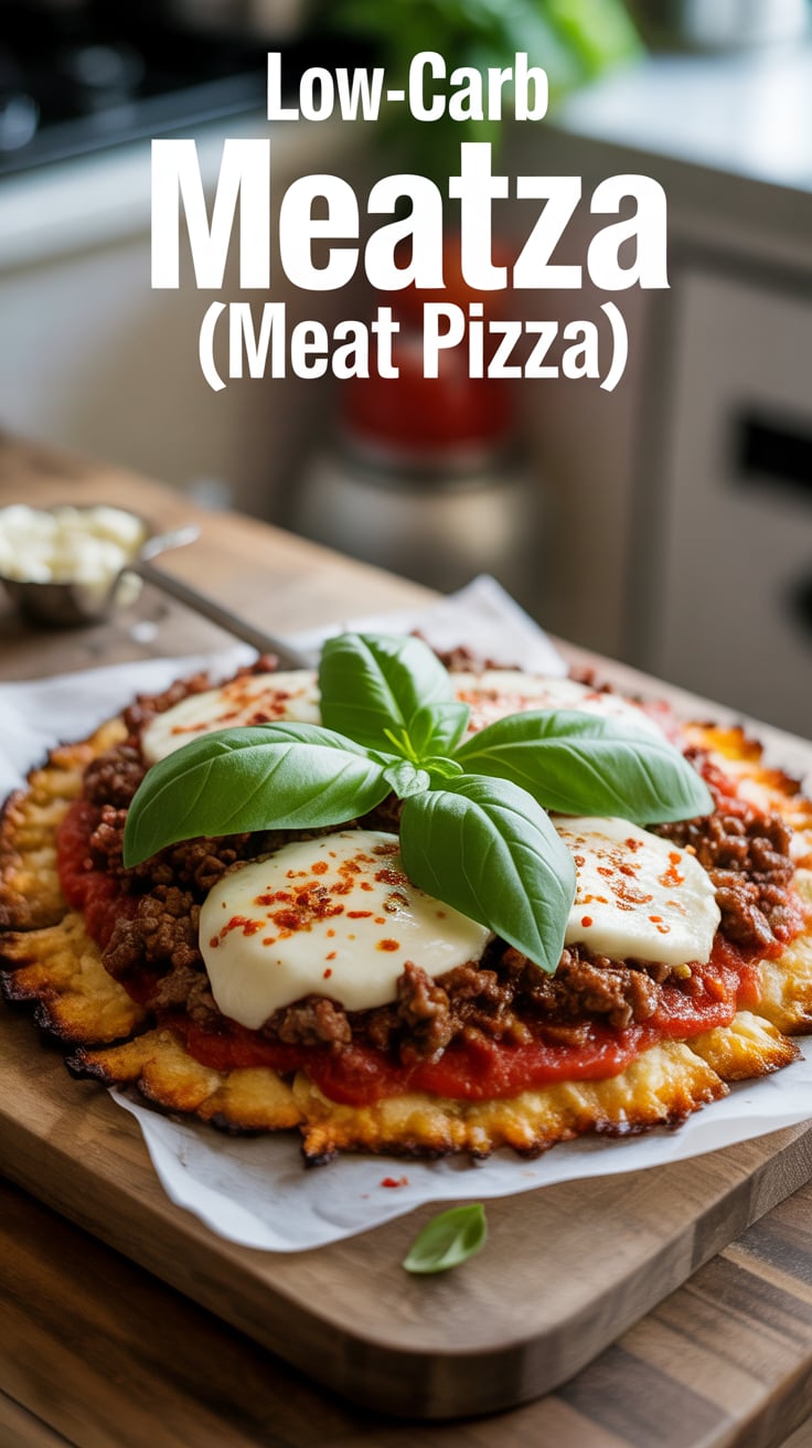 Packed with protein and free from traditional carb-laden crusts, this meatza satisfies pizza cravings without the guilt. Each bite is a hearty combination of savory flavors and textures, ensuring you won't miss the carbs at all.
