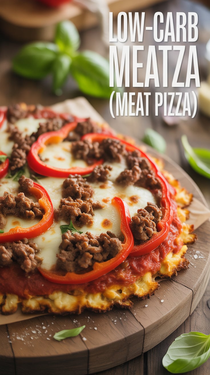 Explore how to make this incredible Low-Carb Meatza, and transform your meal routine with a deliciously satisfying option that keeps you on track and feeling great. Discover the joy of pizza with a healthy, keto-friendly twist!